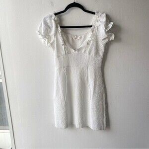 romwe white crinkle mini dress